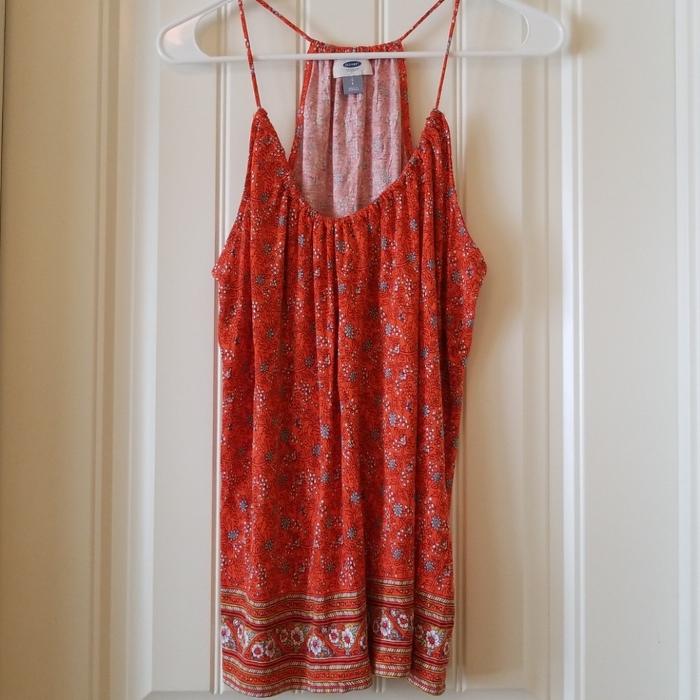 Orange patterned Old Navy Tank Top